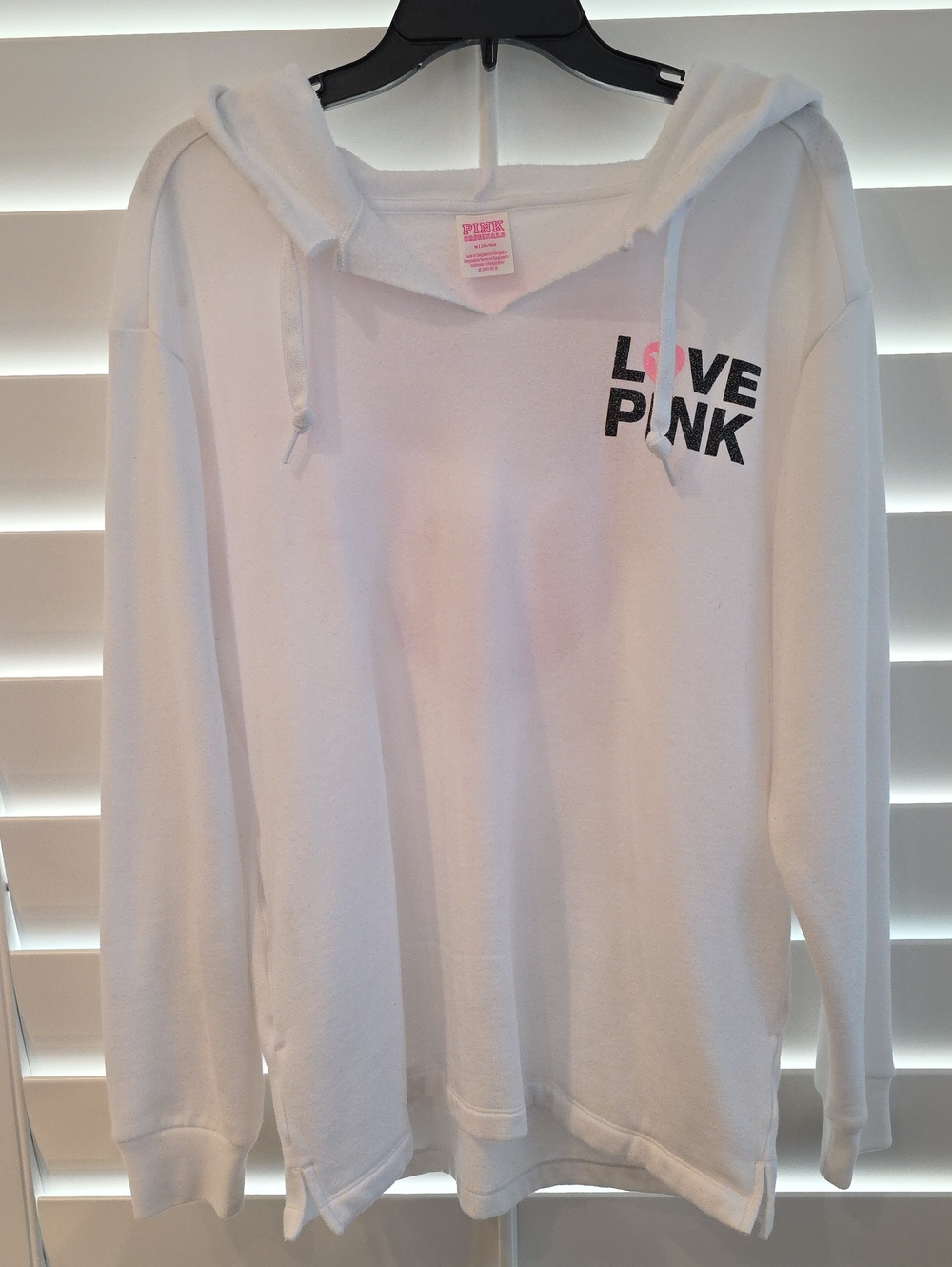PINK Victoria's Secret White Tee with Pink Logo Tag